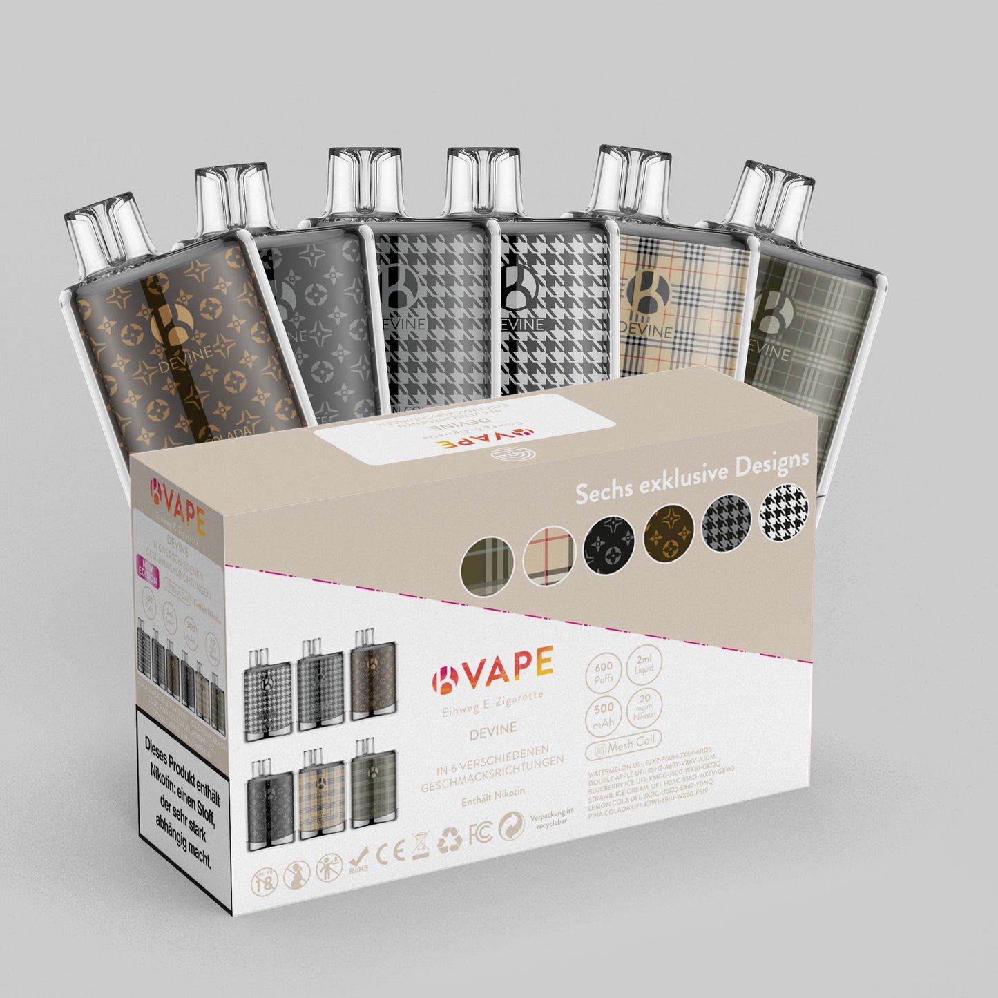 E-Zigarette K-Vape Devine 6-er Pack