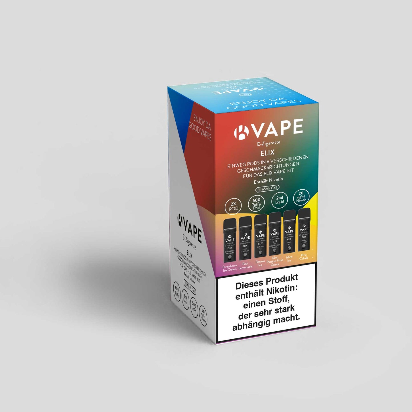 E-Zigarette K-Vape Elix - 2x Nachfüllpods 6-er Pack All Tastes