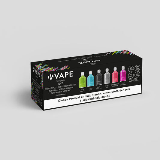 E-Zigarette K-Vape Eve - 2x Nachfüllpods 6-er Pack All Tastes