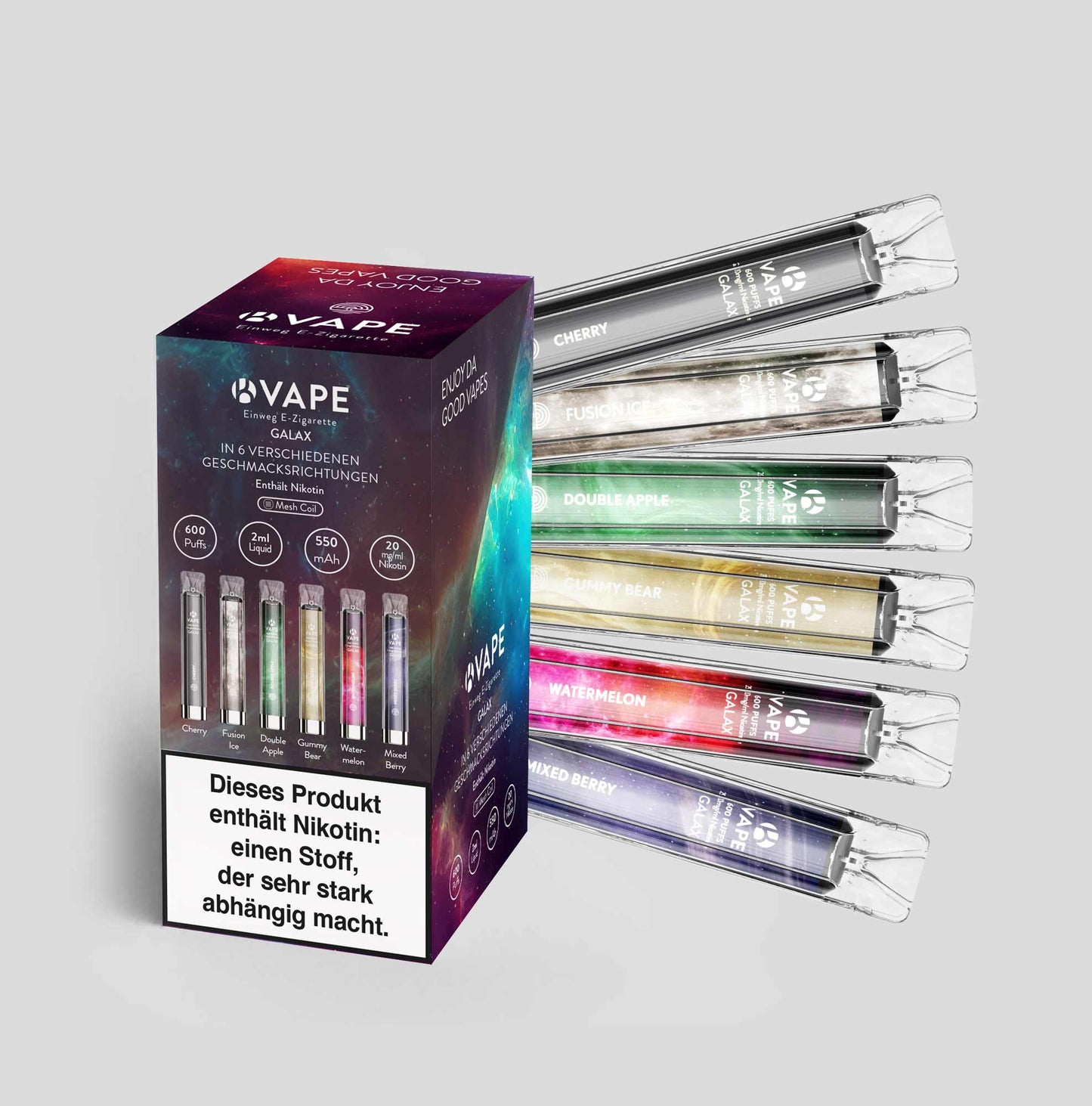 E-Zigarette K-Vape Galax - 6-er Pack All Tastes